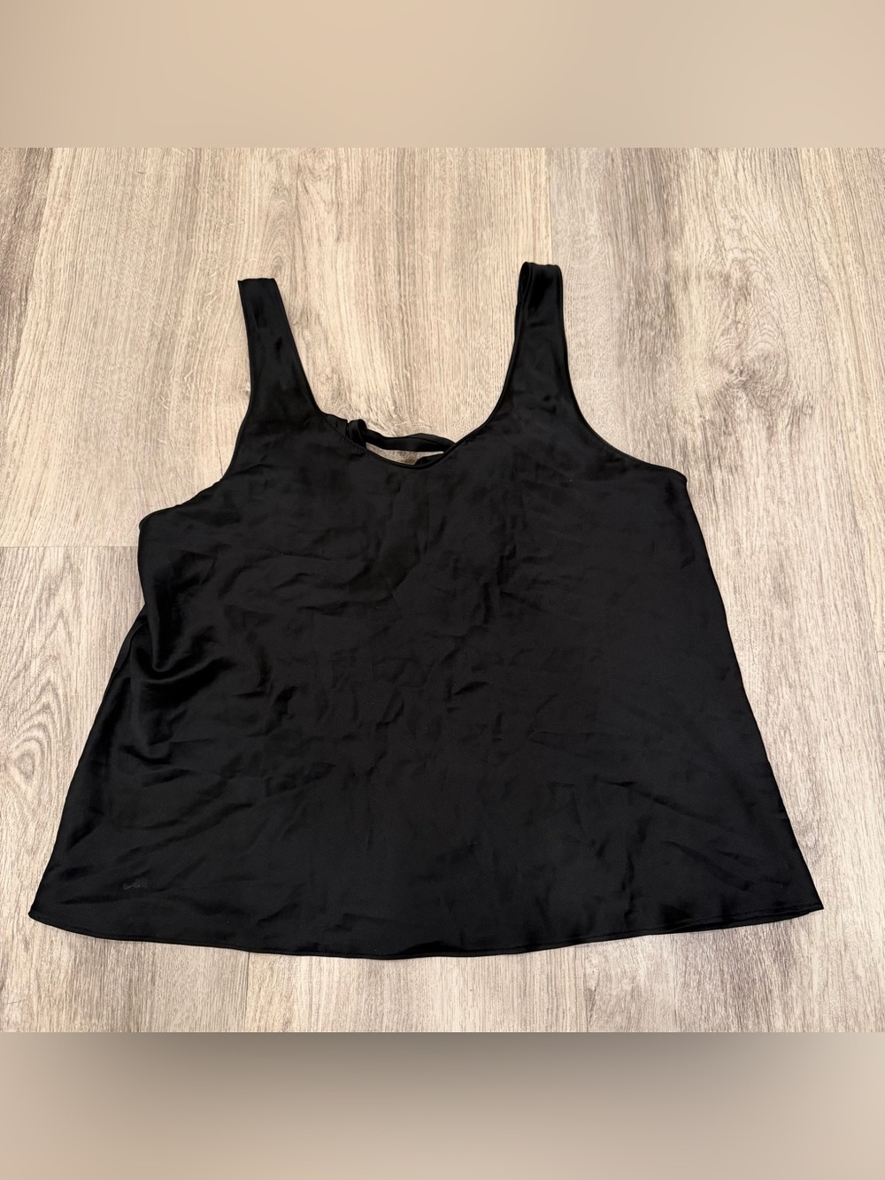 Victoria’s Secret Black Satin Bow Back Cami Tank Top XS